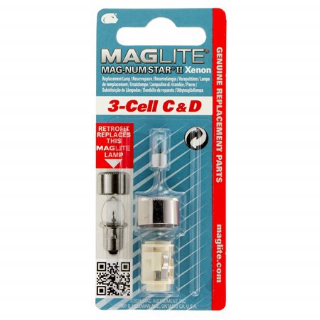 Maglite Xenon vervangingslamp 3D 1 op blister