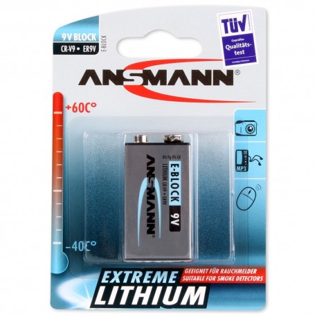 Ansmann Lithium 9.0V. 6FR61 t.b.v. rookmelders