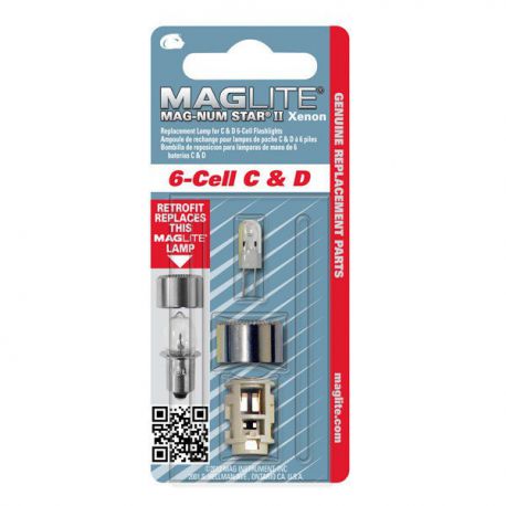 Maglite Xenon vervangingslamp 6D 1stuk op blister