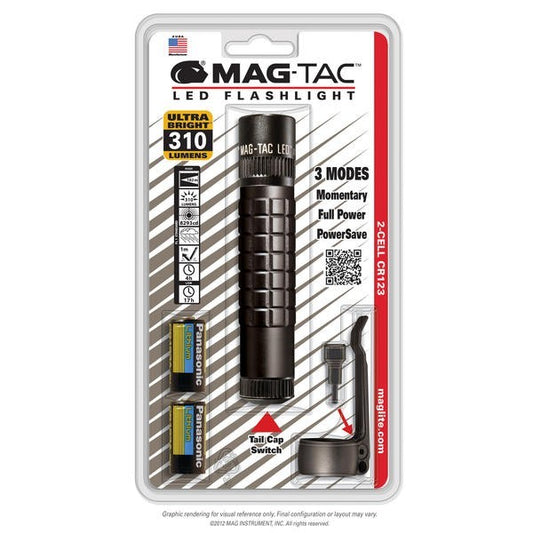 Maglite MAG-TAC Plain Bezel LED zwart incl.2/CR123