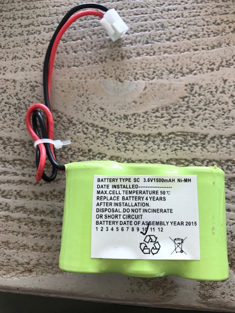 Noodverlichtingaccu NiMh SBS 3,6V-1500mAh met draden en conn.