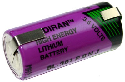 Tadiran lithium 3.6V SL361/T 2/3AA met soldeerlippen